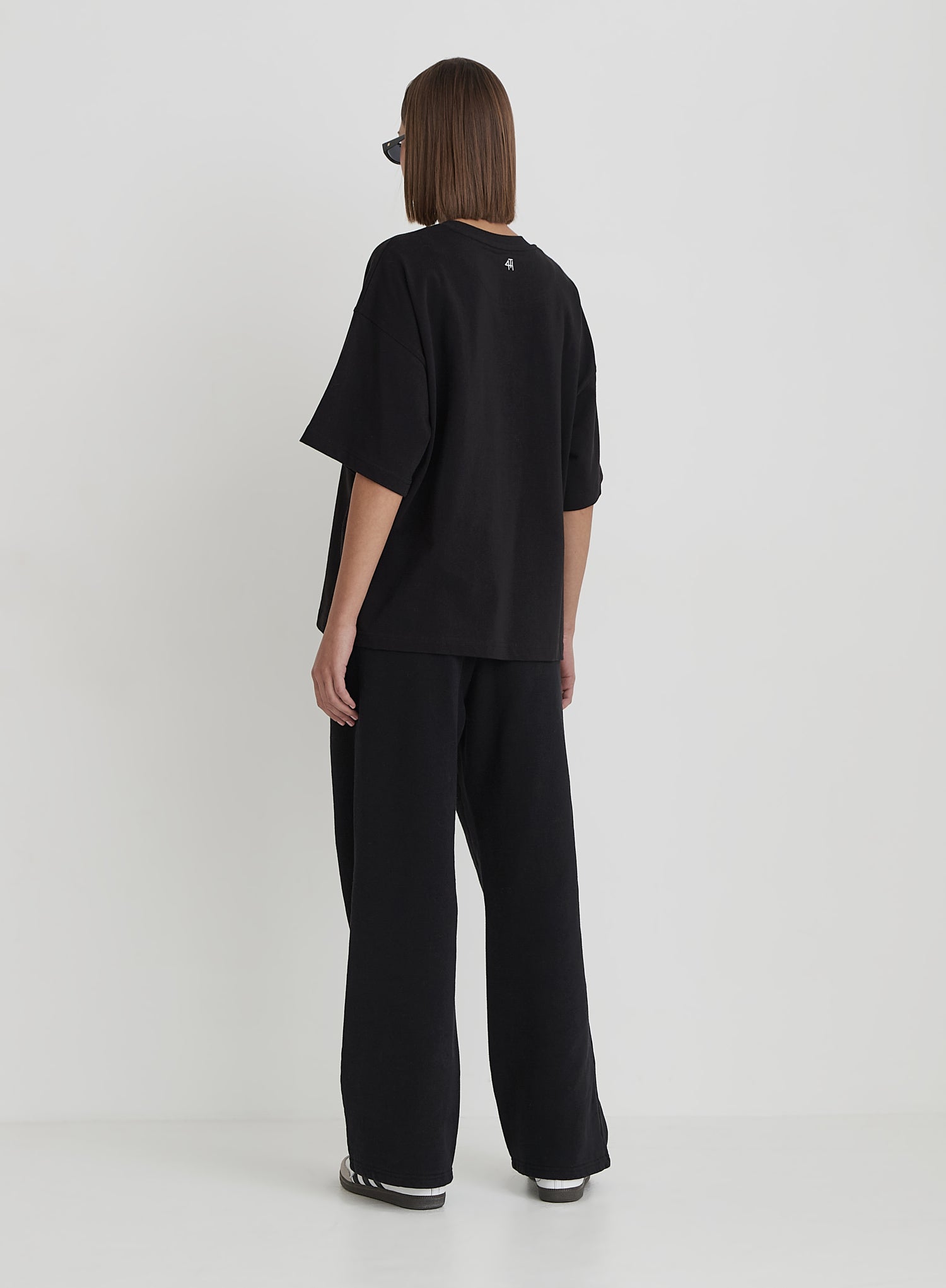 Black Oversized Fourth Applique T